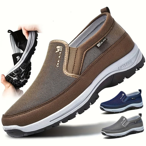 Men'S Comfortable Non-Slip Loafers | Solid Color Breathable Knitted Slip-On, Thick Sole Lightweight Casual Shoes for All-Season Outdoor Activities And Daily