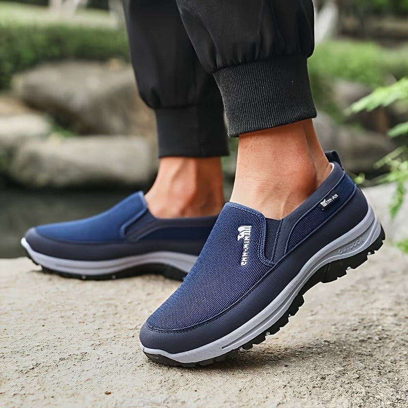 Men'S Comfortable Non-Slip Loafers | Solid Color Breathable Knitted Slip-On, Thick Sole Lightweight Casual Shoes for All-Season Outdoor Activities And Daily