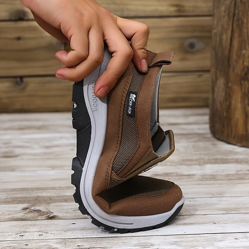 Men'S Comfortable Non-Slip Loafers | Solid Color Breathable Knitted Slip-On, Thick Sole Lightweight Casual Shoes for All-Season Outdoor Activities And Daily