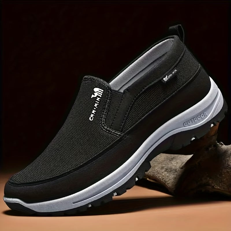 Men'S Comfortable Non-Slip Loafers | Solid Color Breathable Knitted Slip-On, Thick Sole Lightweight Casual Shoes for All-Season Outdoor Activities And Daily