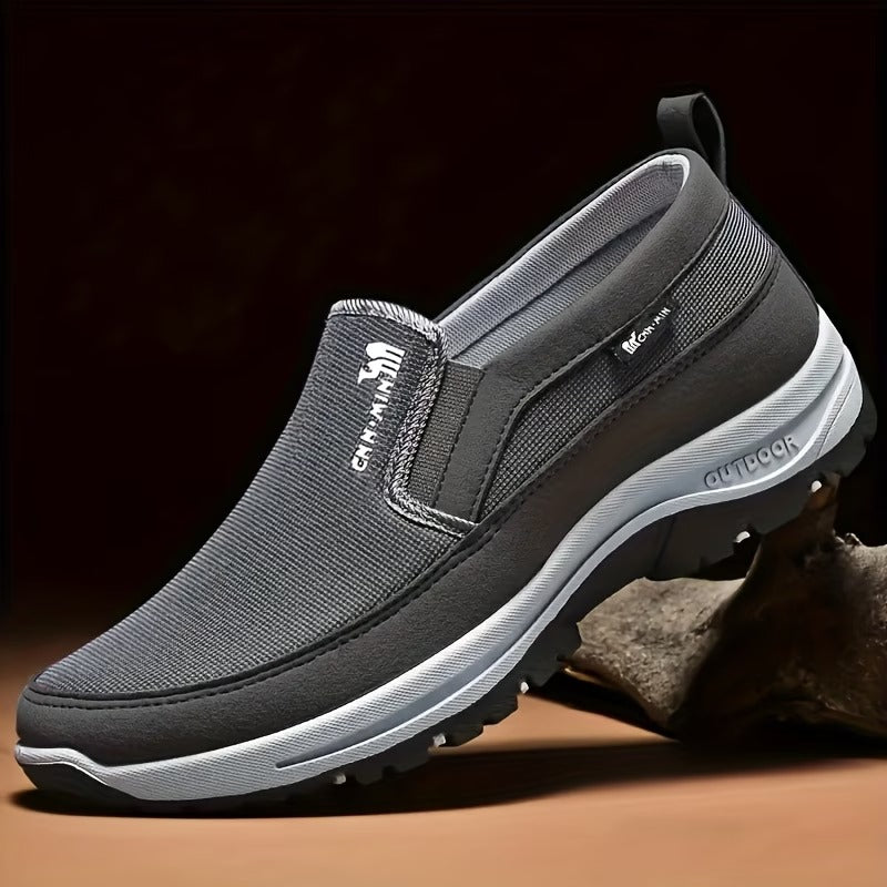 Men'S Comfortable Non-Slip Loafers | Solid Color Breathable Knitted Slip-On, Thick Sole Lightweight Casual Shoes for All-Season Outdoor Activities And Daily