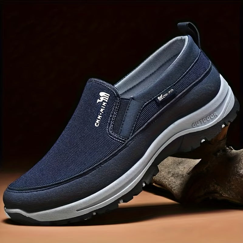 Men'S Comfortable Non-Slip Loafers | Solid Color Breathable Knitted Slip-On, Thick Sole Lightweight Casual Shoes for All-Season Outdoor Activities And Daily