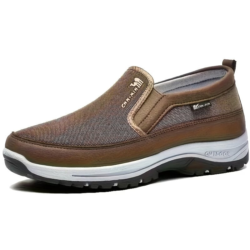 Men'S Comfortable Non-Slip Loafers | Solid Color Breathable Knitted Slip-On, Thick Sole Lightweight Casual Shoes for All-Season Outdoor Activities And Daily