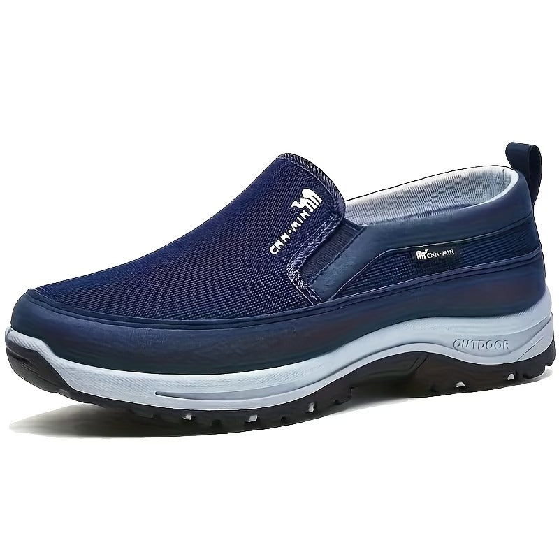 Men'S Comfortable Non-Slip Loafers | Solid Color Breathable Knitted Slip-On, Thick Sole Lightweight Casual Shoes for All-Season Outdoor Activities And Daily