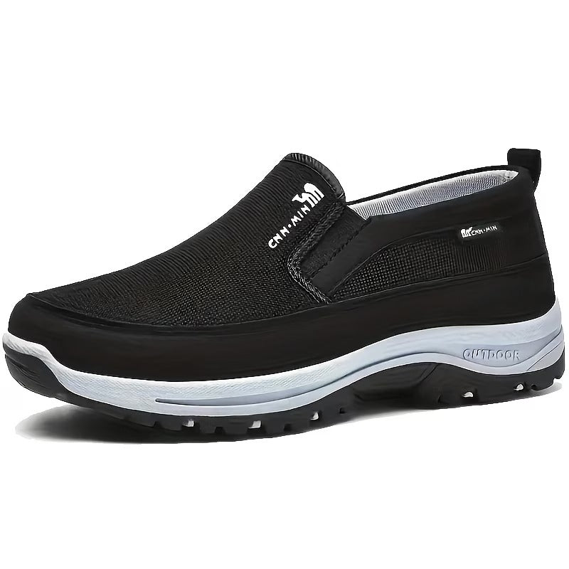 Men'S Comfortable Non-Slip Loafers | Solid Color Breathable Knitted Slip-On, Thick Sole Lightweight Casual Shoes for All-Season Outdoor Activities And Daily
